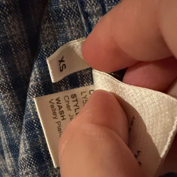 Reformation Blue and White Plaid Jean Jacket - Picture 3 of 3